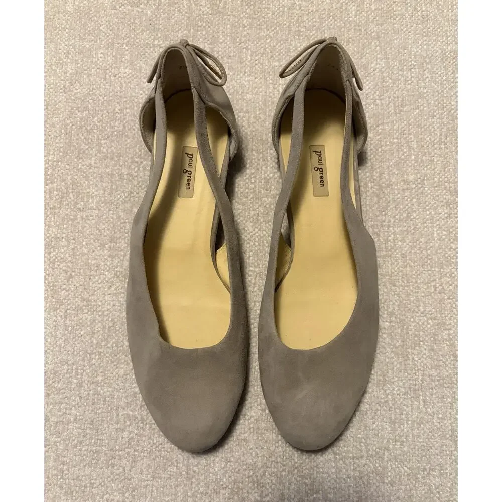 Paul Green Ballet Flats Womens Maureen Rosewood Natural Suede Slip On Size US 10